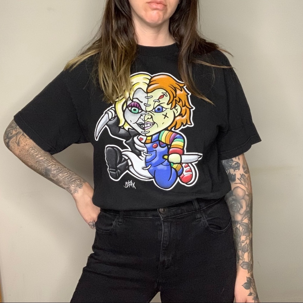 Chucky & Tiffany Horror Tee Size Large
